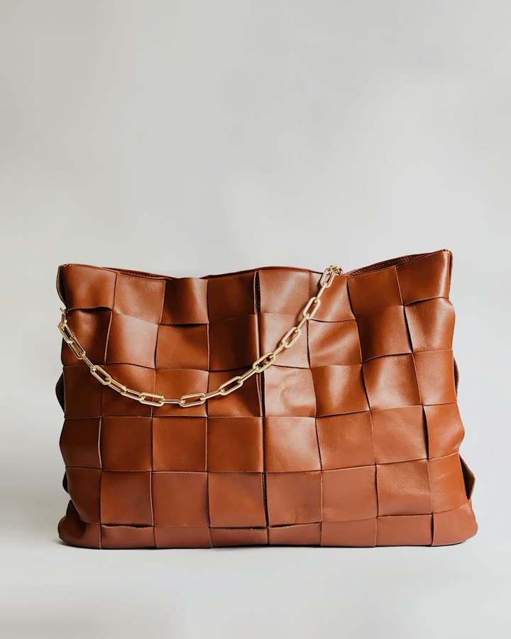 Women's Woven Leather Tote Bag