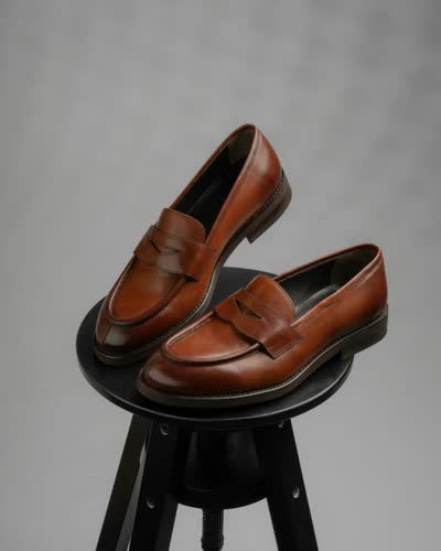 Men's Tan Leather Loafers