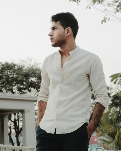 Men's White Cotton Shirt