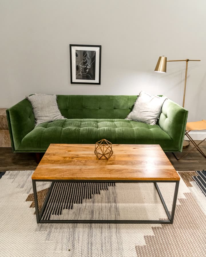Metal Frame Wooden Coffee Table